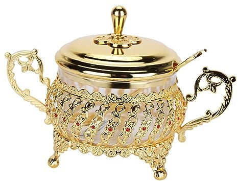 ABOOFAN Barattolo Condimenti in Vetro Con Coperchio e Cucchiaio Contenitore Spezie e Zucchero Color Argento Con Design Unico Organizzatore Cucina Adatto Per Pepe Zucchero e Spezie
