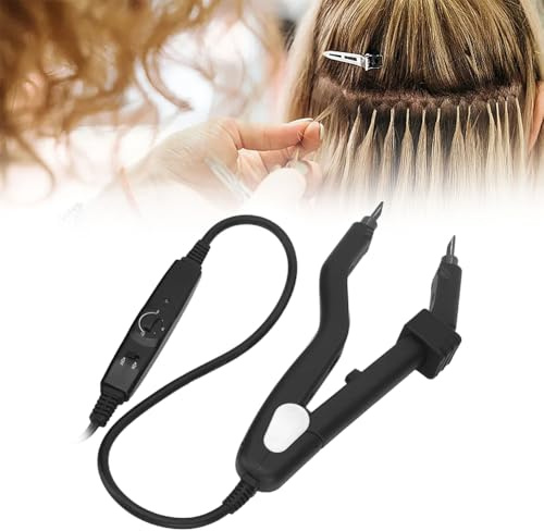Pinzas de Calor para Extensiones de Cabello, Conector Eléctrico de Unión, Temperatura Ajustable 100-200°C