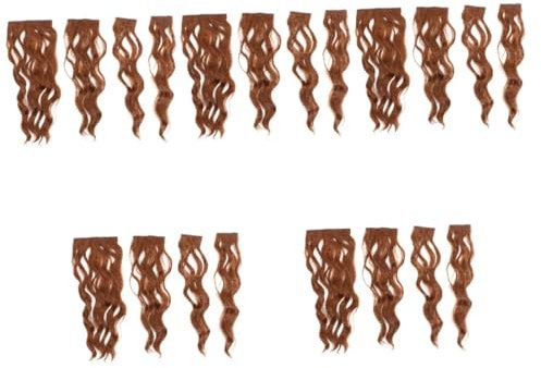 FOMIYES 20 Stück Hochtemperatur Perücken Haarverlängerungen Clip Ins Echthaar Echthaar Verlängerungen Clip Ins Schwarze Haarverlängerungen Damen Kopfschmuck Lange Gewellte