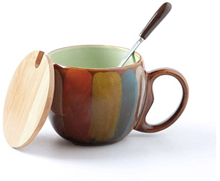Service à café, tasses, tasse à café, cadeaux d'anniversaire for femmes, tasse à expresso, tasse en céramique avec poignée, tasse en porcelaine à couvercle coloré, thé expresso latte cappuccino, passe
