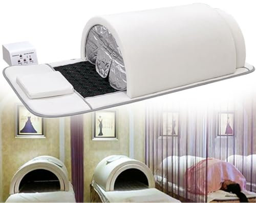 GJBMXSM Dôme De Sauna Infrarouge, Couverture à Vapeur pour Sauna à Domicile, Contrôleur à 3 Zones Body Shaper Sauna Professionnel avec Télécommande, Spa De Beauté pour Sauna à Domicile,White