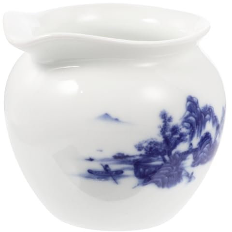 Alipis Blue and White Porcelain Milk Jug Sauce Container for Kitchen Gravy Boats Handle for Dining Table Condiment Boats for Serving