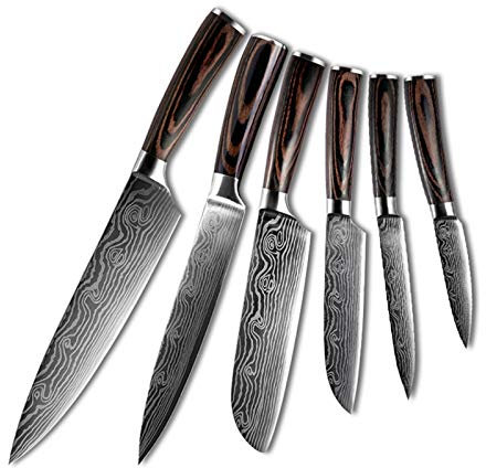 Cuchillos 3,5 5 7 8 cuchillo rebanador de Chef cuchillo utilitario Santoku cuchillos de cocina cuchillo afilado Damasco
