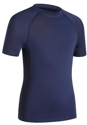 HYCOPROT Maglia a Compressione per Ragazzi Maniche Corte Base Layer Camicie a Compressione da Bambino Allenamento a Strato Base Traspirante e Asciugatura Rapida