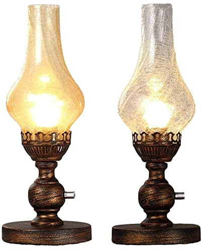 Vintage Hurricane Oil Lanterns - 2 Pcs Classic Glass Kerosene Lamps for Indoor Home Decor Stylish Electric Lighting Solution Perfect for Cozy Ambiance