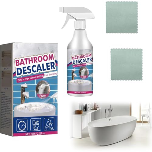 Bathroom Descaler Cleaner,Nettoyant Puissant pour Taches Tenaces,Bathroom Foam Cleaner Spray,Nettoyant En Mousse Polyvalent pour Salle de Bain,60ml