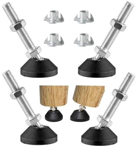 Uni-Fine M8 x 50 mm Ø 40 mm - Vis de réglage - Pied de meuble - Peut supporter 450 kg - Pieds réglables - Vis réglables - Pied réglable - Inclinaison maximale de 15 °
