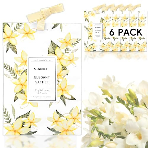 Scented Sachets for Wardrobes and Drawers, Long-Lasting Wardrobe Fresheners, Hanging Potpourri Scented Sachet for Bathroom, Drawer Liners and Car, Home Fragrance and Room Fragrance, Freesia
