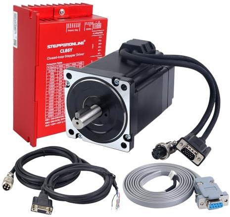 STEPPERONLINE YS Serie 1-Achs Closed-Loop-Stepper-Kit V2.0 6,50Nm(920,48oz.in) Nema 34 Motor mit 2,0m Kabel & 0-8,5A 20-80VAC/30-110VDC Treiber V1.0