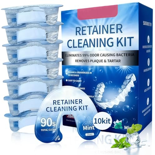 10 Stück Zahnspangenreiniger, Prothesenreiniger Entfernung von Ablagerungen und Verfärbungen, Dental Reinigungskonzentrat Für Zahnprothesen Und Transparente Retainer