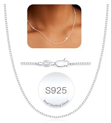 ZHESHY Kette Silber 925 Damen Silberkette Damen 925 Ohne Anhänger Feine Halskette Sterling Silber Breite 0.8/1/1.3mm Wasserfest Antioxidation Silberschmuck Geschenke Für Frauen Mädchen Länge:40cm-55cm