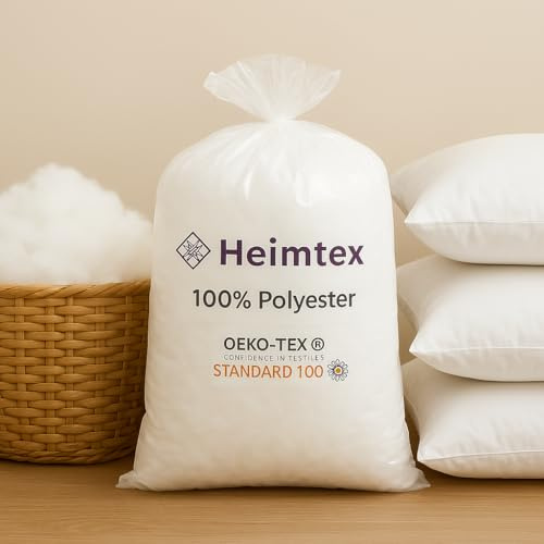 HEIMTEX -Füllwatte 4kg –100% ployester Oeko-TEX® zertifizierte Polyesterwatte für Kissen, Kuscheltiere & Bastelprojekte. Flauschig, formstabil, waschbar – ideal für DIY & Handarbeit.
