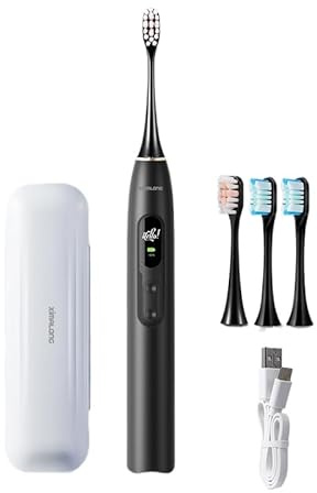 Oryzom ProSonic V1 – Limpiador dental sónico profesional para dientes más suaves y una boca más limpia.(Negro inteligente)