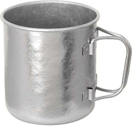 BlissfulAbode ultralätt vikbar campingmugg 450 ml titanlegering kopp 70 g för vandring resor picknick utomhus matlagning