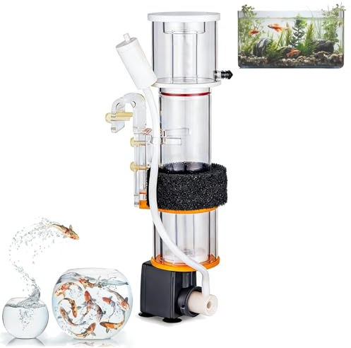 MEUBLLY Skimmer Interno de proteínas, 30-50L Acuario pecera Skimmer Interno de proteínas, Mejora la Calidad del Agua, Entrada de Aire 140 L/h, Herramienta de Limpieza del Filtro Separador de Recogida