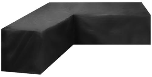 ifundom Housse de Canapé D'angle en L 286x286x82 Cm en Tissu Oxford 210d Imperméable et Résistante aux Intempéries, Protection Mobilier Jardin Extérieur, Couverture Anti-poussière