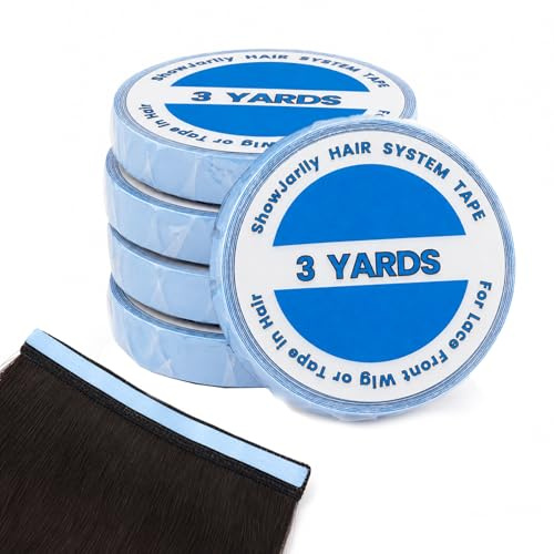 5 Rollen Tape Extensions Kleber,Für Perücke & Haarverlängerungen - 0.8cm | Doppelseitiges Klebeband Tape Extensions klebeband Packband mit Lace-Ansätzen Vorne Unterstützung Bandrolle 0.8cm*3Yards
