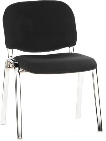 hjh OFFICE 704200 chaise visiteur, chaise de conférence XT 600 C en noir sans accoudoirs, siège empilable par 4, dossier capitonné, siège à 4 pieds, idéal pour les salles de réunion et salles d'attente