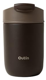 OutIn Tazza Termica Caffe con Isolamento Sottovuoto, Tazza Termica da Viaggio per Caffè Isolato per Esterni con Coperchio Flip a Prova di Perdite, Mug in Acciaio Inox da 11.8 fl oz (350ml)Calde&Fredde