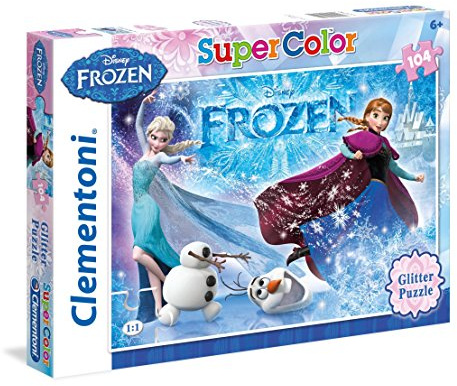 Clementoni 29712.2 - Puzzle Glitter Eiskönigin, 104 Teile