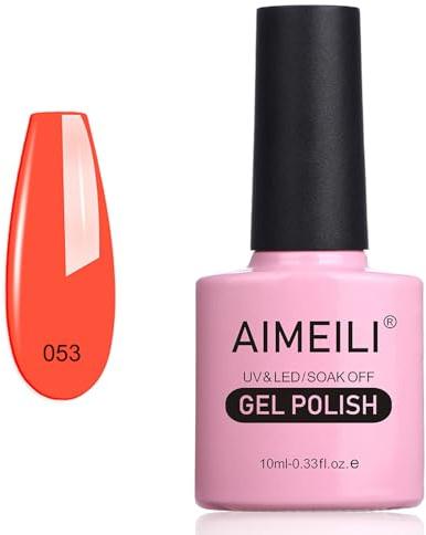 AIMEILI UV LED Gellack ablösbarer Gel Nagellack Gel Nail Polish - Neon Orange Zest (053) 10ml