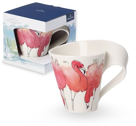 Villeroy & Boch NewWave Caffè Taza de café Flamenco, 300 ml, Altura: 11 cm, Porcelana Premium, Rosa/Colorido