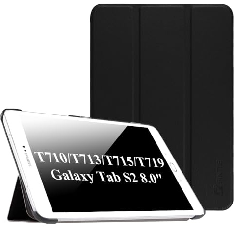 Fintie Hülle für Samsung Galaxy Tab S2 8.0 T710 / T713/ T715 / T719 (8 Zoll) Tablet-PC - Ultra Schlank Superleicht Ständer SlimShell Cover Schutzhülle mit Auto Schlaf/Wach Funktion, Schwarz