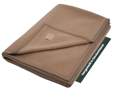 Ritter Decken Kalif Kaschmirdecke 150 x 200 cm - Kamel | Warme Wolldecke aus 80% Schurwolle & 20% Kaschmir, ideal als Kuscheldecke, Wohn- & Tagesdecke, Made in Germany
