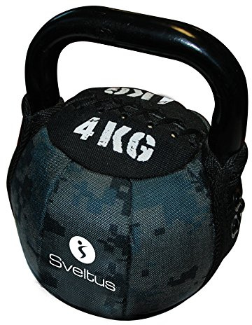sveltus 1101 Soft Kettlebell 4kg Krafttraining Bootcamp Gewichte Neopren Hantel, schwarz