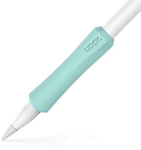 UPPERCASE Designs NimbleGrip Ergonomischer Premium-Griffhalter aus Silikon, Doppelseitiges Design, Kompatibel Mit Apple Pencil 1. Generation und Apple Pencil 2. Generation (Minze, 1 Packung)