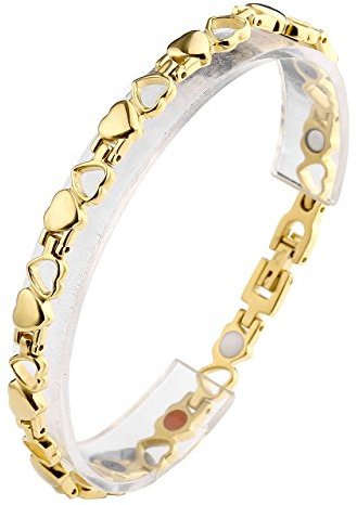 Zysta Edelstahl Schmuck Damen Magnetarmband Edelstahl Armband Hohl Liebe Herz Form Magnetisches Armreif Gold