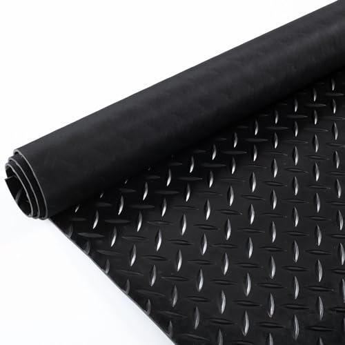 Gummimatte Schutzmatte Meterware Bodenmatte Tränenblech Gummiläufer 100cm Breit 3mm stark Schwarz 220 x 100cm