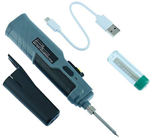Battery Powered Soldering Iron Portable Wireless 8W 3AA Batteries and USB Charging Fast Heating