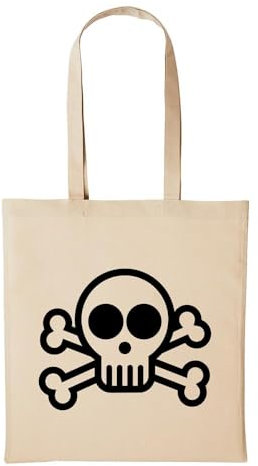 Huuraa Jutebeutel Totenkopf Pirat Pirates 10 Liter Natural