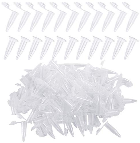 500Pcs Tube à Centrifuger en Plastique 1.5ml, Tubes à Essai en Plastique pour Centrifugeuse Flacon avec Couvercle Transparent pour Conteneur de Stockage d'Échantillons en Laboratoire