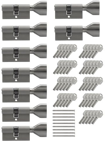 9x Knaufzylinder KSN 60 mm 30/30 gleichschließend inkl. 45 Schlüssel