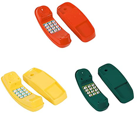 Téléphone jouet pour enfants, parfait pour escalader les cadres, cabane dans les arbres, tanière de jeu, rouge, vert, jaune (vert)