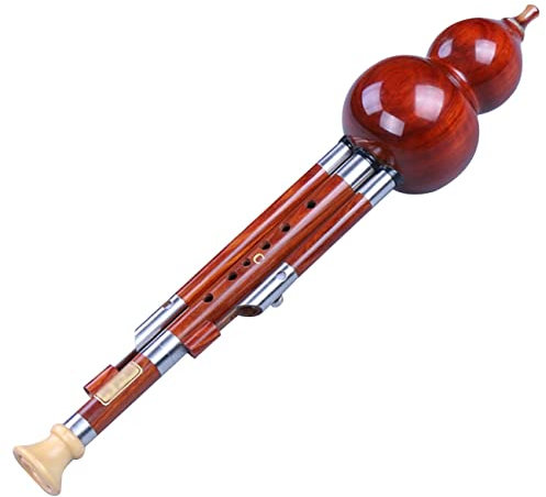 Holzbläser Hulusi Piccolo Lernen Sie, Die Kürbisflöte Zu Spielen Kürbisflöte In C-Dur B Ethnische Flöte Und Blasinstrument Stabile Klangqualität (Color : Brown, S : C-Key)