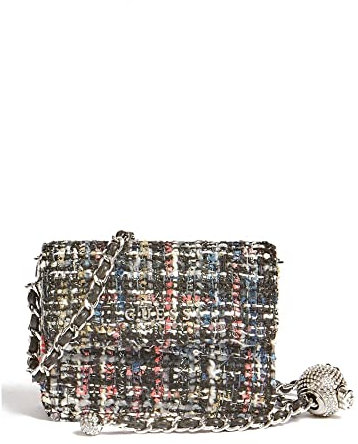 GUESS Damen Kartenhalter Tweed Schwarz, Schwarz