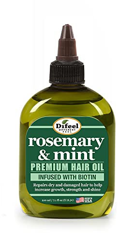 Difeel Rosmarin und Minze Premium Haaröl mit Biotin 200 ml - Rosmarinminzöl angereichert mit Biotin und Minze