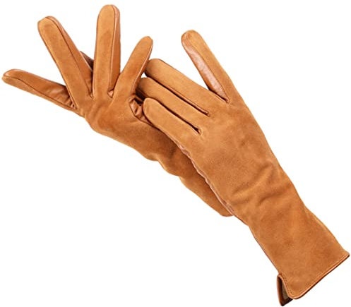 Modische Winterhandschuhe Leder 50% Wildleder 50% Damen Lederhandschuhe Farbe Lange Damen Handschuhe