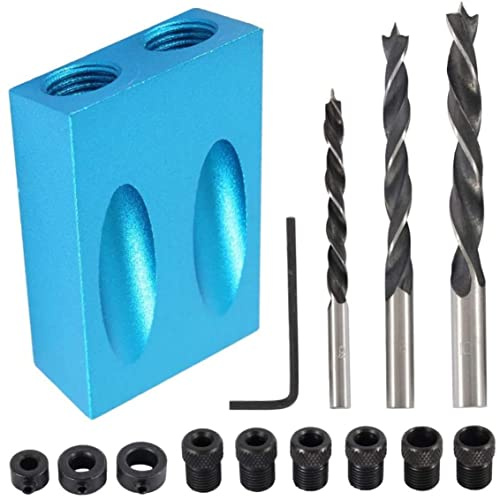 Pocket Hole Screw Jig Dowel Drill Joinery Kit Carpenters Wood Woodwork Guides Joint Angle Tool Carpentry Locator Craft, Woodworking Angled Hole Locator Punch Adjuster Set