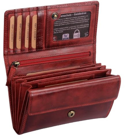 AVANCO Leder Damenbörse mit RFID-Schutz 23- (27A) Damen Börse Damenbörse Portmonee Kartenetui Geldbörse Neu