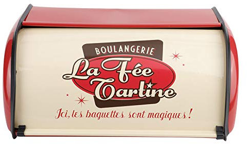 Boîte à Pain En Métal De Grande Capacité, Bac De Stockage De Pain De Comptoir Durable, Récipient à Pain à Base Antidérapante Pour la Cuisine à Domicile(Rouge)