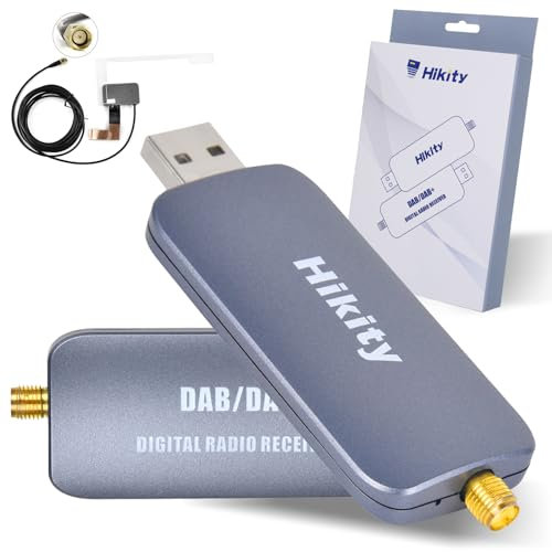 Hikity DAB/DAB+ Car Kit Digital Radio Antennenempfänger, Box Radio Empfänger mit Antenne, USB 2,0 Dongle für Universelles Android 15 Autoradio