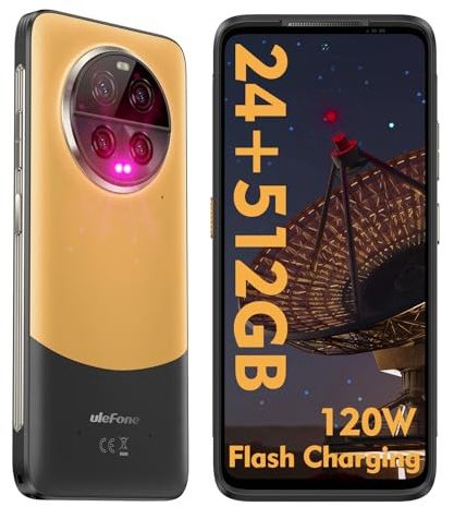 Ulefone Armor 23 Ultra Outdoor Handy 5G Zwei-Wege-Satellitennachrichten Smartphone 24GB + 512GB 5280mAh Akku, 6.78 Zoll FHD+ 120Hz, Android 13, 50MP+50MP+64MP+50MP Kamera, NFC/OTG Orange
