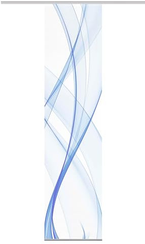 VISION S PACOLIA Schiebegardine, halbtransparente, 260x60 cm, grau, Wellenmotiv, Farbe:blau, Größe:260 x 60 cm, Anzahl:1x