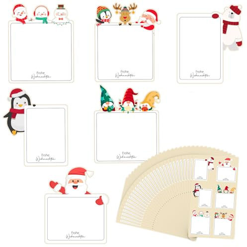 180 Stück Weihnachten Aufkleber, Beschreibbar Weihnachtsetiketten Selbstklebend, Aufkleber Weihnachten zum Beschriften, Weihnachtssticker für Weihnachtsdeko Geschenkverpackungen