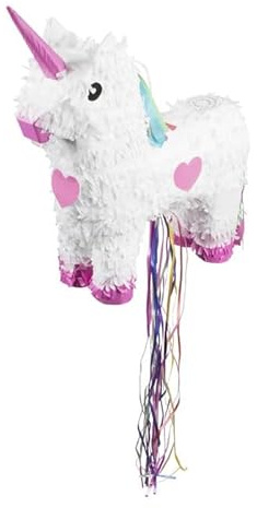 NEU Pinata weißes Einhorn, zum Ziehen, 47x39x13 cm