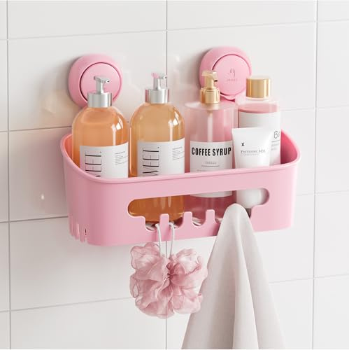 TAILI Mensola Doccia con Ventose Senza Foratura per Bagno Mensola, Rosa